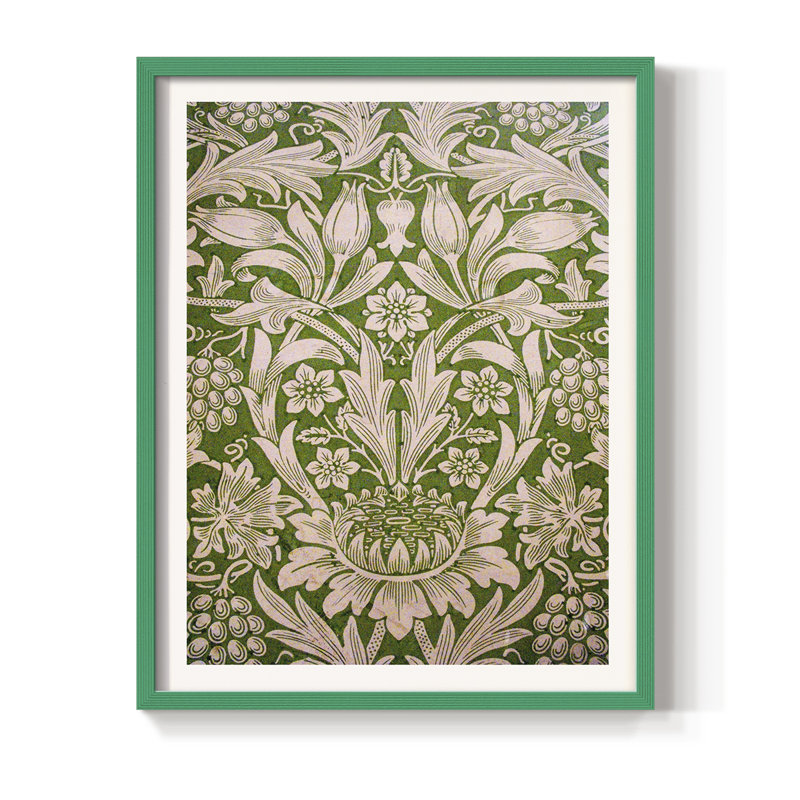 Impression encadrée rétro vintage XXVII - bois massif, H 30 po x l 24 po, Vert