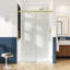 Porte de douche coulissante simple sans cadre l 44 à 49 po x H 72 po avec verre trempé transparent de 3/8 po (10 mm), film incassable et trou d'installation - rail supérieur carré-122852294