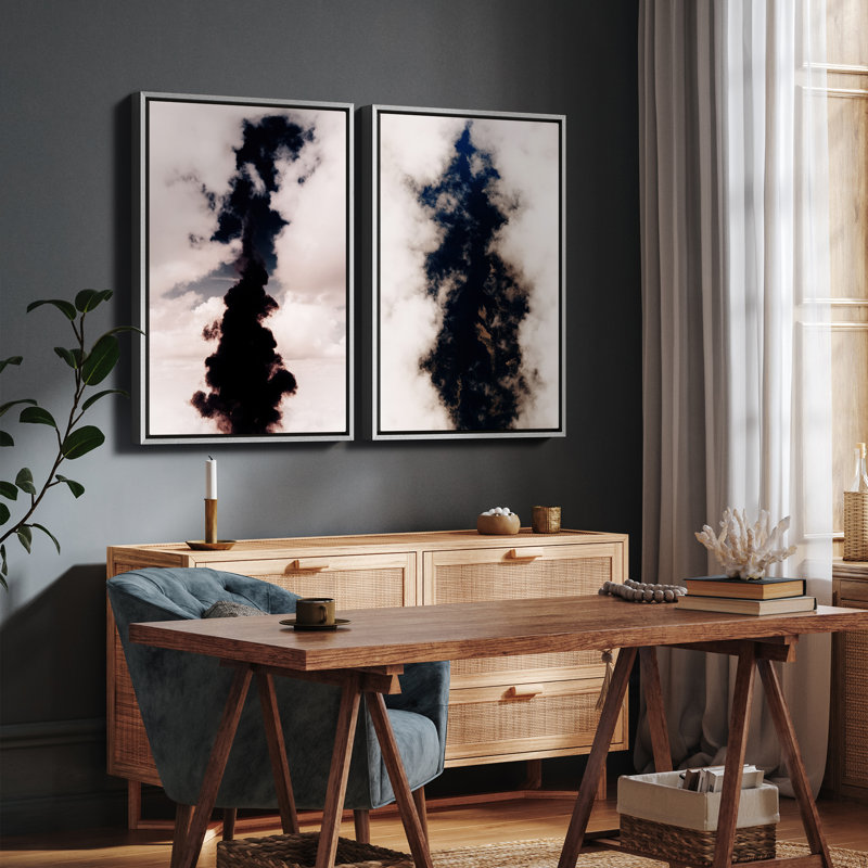 Art mural encadré, rétro, antique, classique pour chambre à coucher - 2 panneaux, H 36 po x l 24 po, Blanc