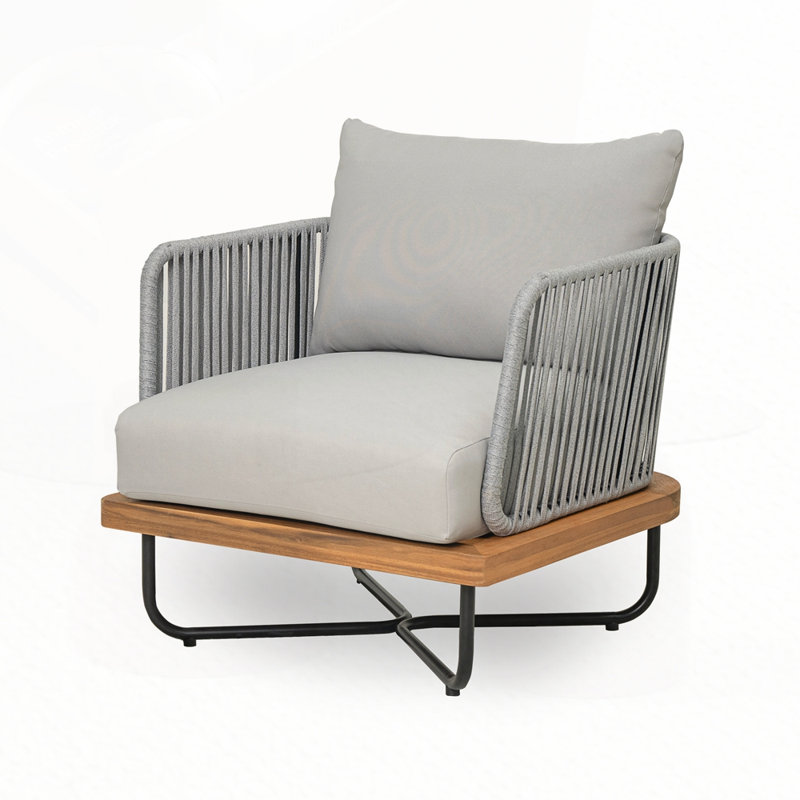 Chaise d'extérieur en bois d'acacia, Gris clair