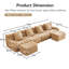 Canapé modulaire modulaire 4 po, abat-jour brun clair, sans accoudoirs, structure antidérapante, structure en U confortable et pratique, conception antidérapante, éponge haute densité 32d, assemblage pour la maison
