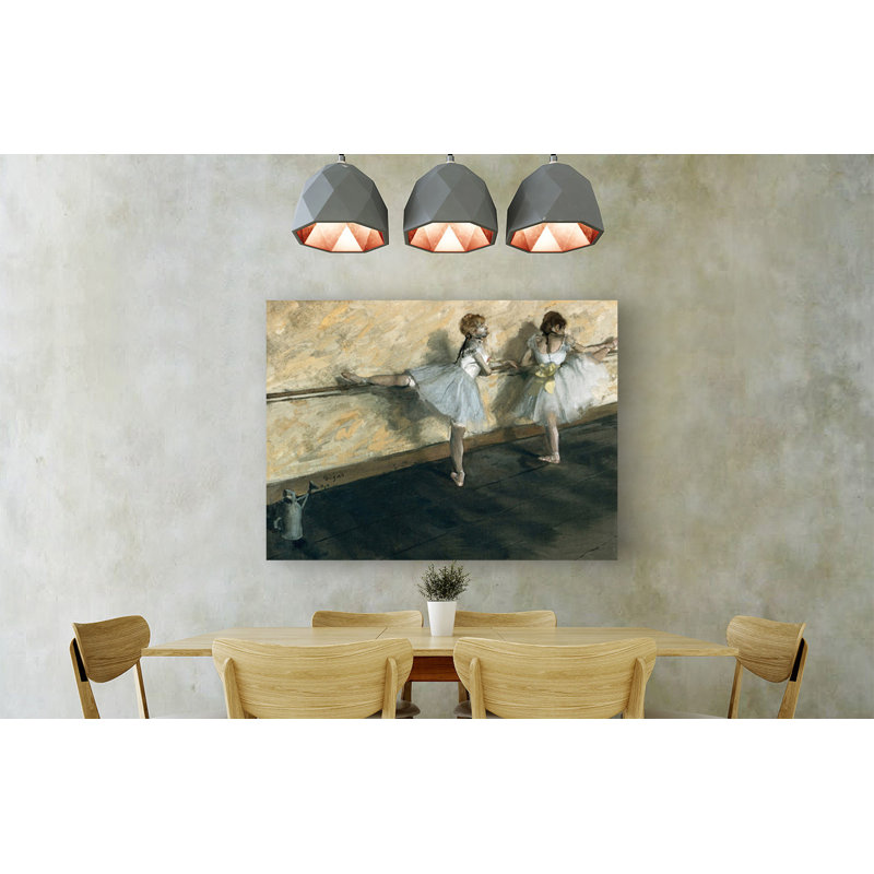 'Dancers Practicing at the Barre' by Edgar Degas - Wrapped Canvas Painting Print, 90cm H x 120cm W x 4cm D