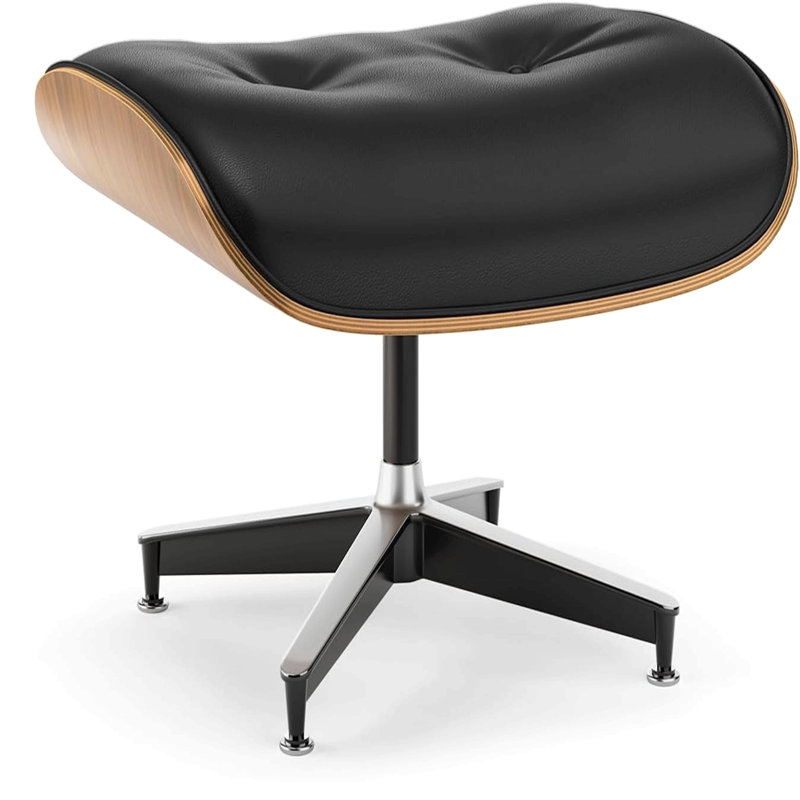 Chaise longue et repose-pieds de style Mid-Century, chaise moderne de conception classique, support de base robuste pour bureau d'étude de salon
