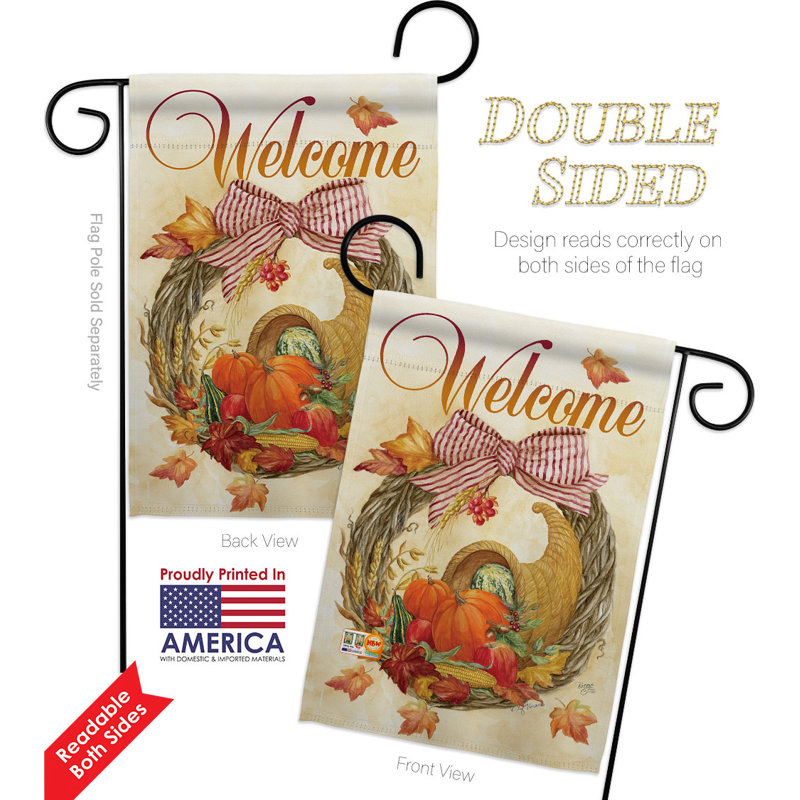 Drapeau de jardin en polyester 18,5 po x 13 po Cornucopia