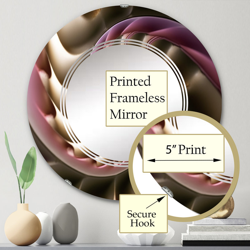 Anamur - Miroir mural moderne rond, 24 po x 24 po