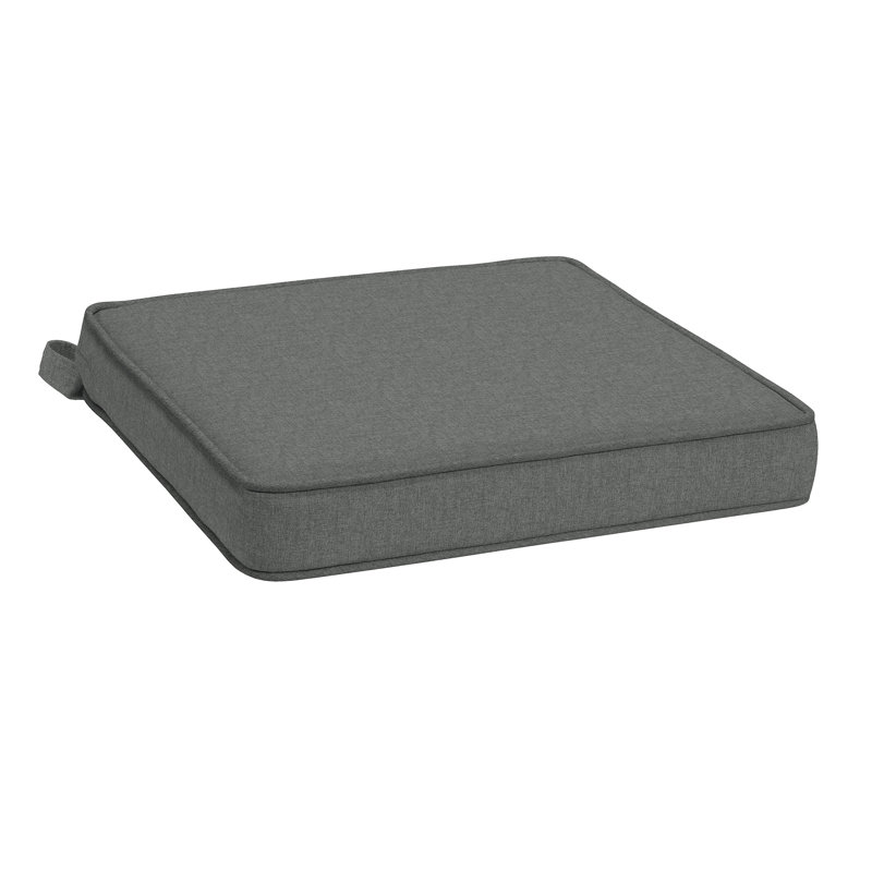 ARDEN Foam Outdoor Double Welted Dining Seat Cushion, 19 x 19, made with ProFoam, Heathered Charcoal