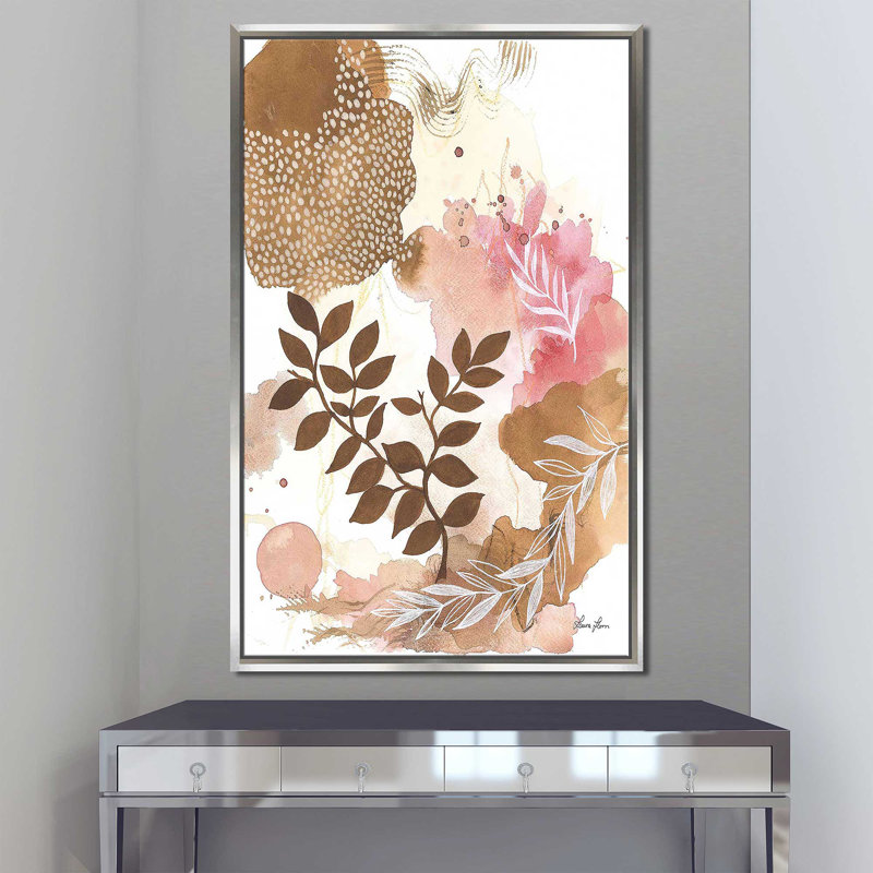 Nature Bliss II par Laura Horn - Peinture, H 51,5 po x l 31,5 po x P 2 po, Cadre flottant argent