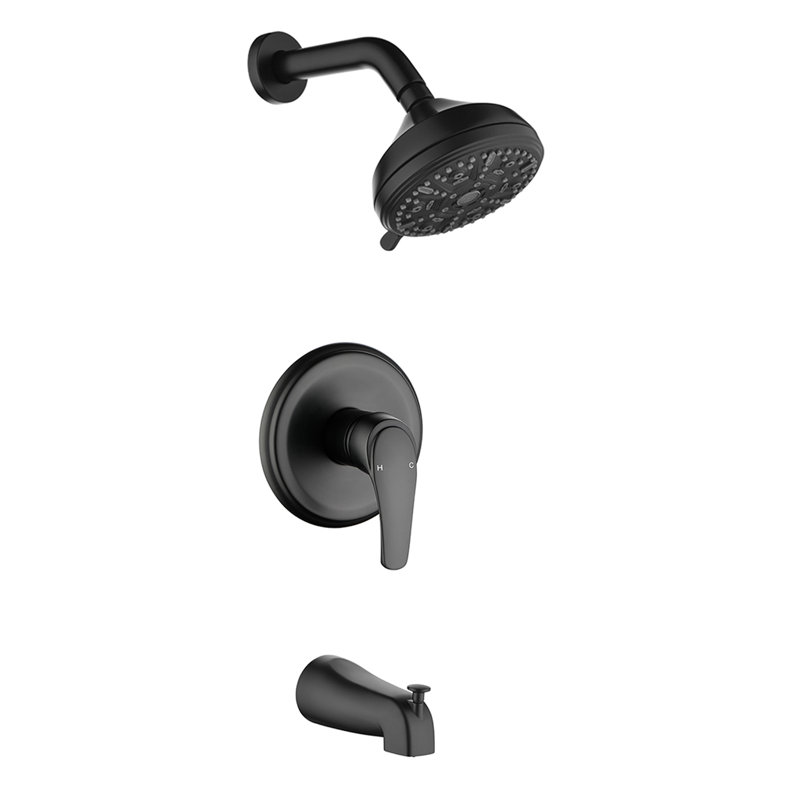 Tub & Shower Faucet with Rough in-Valve, Matte Black