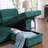 Velvet Fabric Reversible Sleeper Sectional Sofa Chaise-824778814