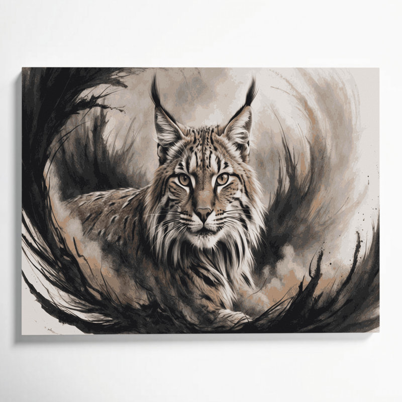 «Big Cats Carcarian Lynx», art mural sur toile grise, H 11 po x l 14 po