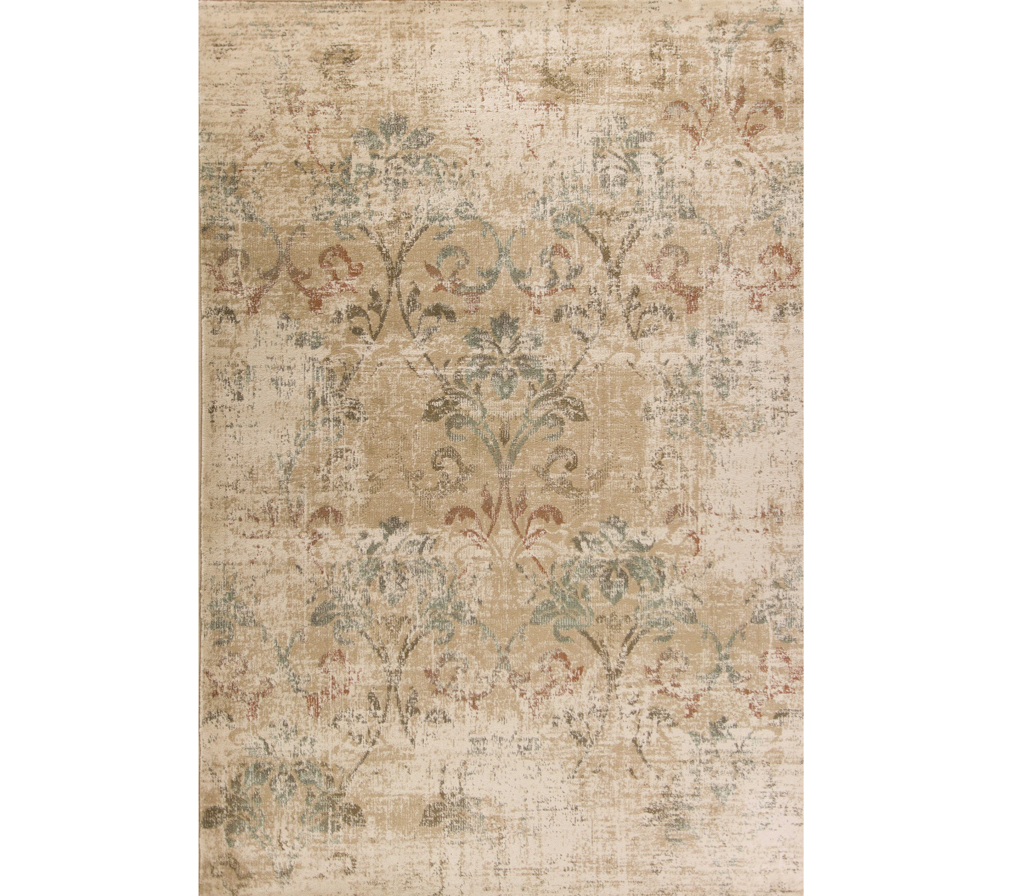 Cozy Collective Champagne And Beige Damask Area Rug | Wayfair