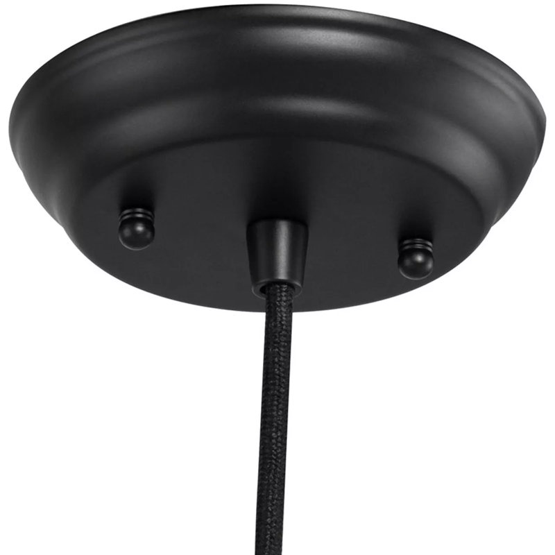 Quanshae 1 -Dome Pendant Light – Black Metal with Golden Lining, Modern Ceiling Fixture for Kitchen, Dining & Living Room