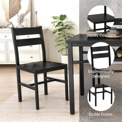 Ensemble de table de salle à manger et de chaises de style campagne moderne 5 pièces, petite table de cuisine rectangulaire avec 4 chaises et support de rangement, plateau de particules et ensemble de coin repas en métal pour 4, ensemble de tables de bar peu encombrantes