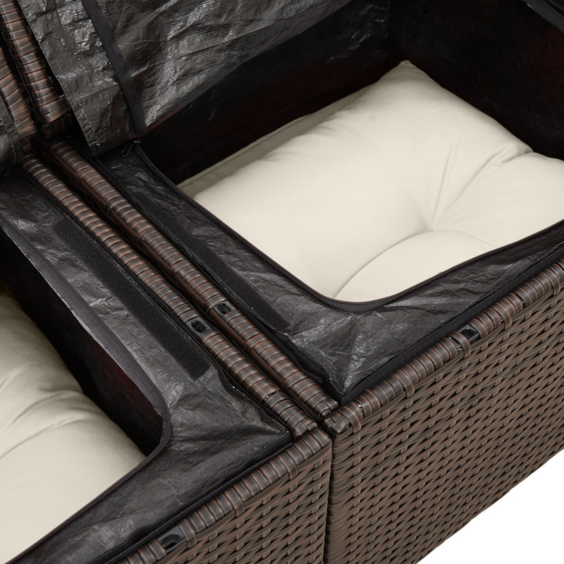 124cm Wide Patio Sofa with Cushions