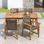 Ensemble de salle à manger 5 pièces pour patio, table à lattes de 63 po et 4 chaises en bois d'acacia et en rotin de polyéthylène pour patio