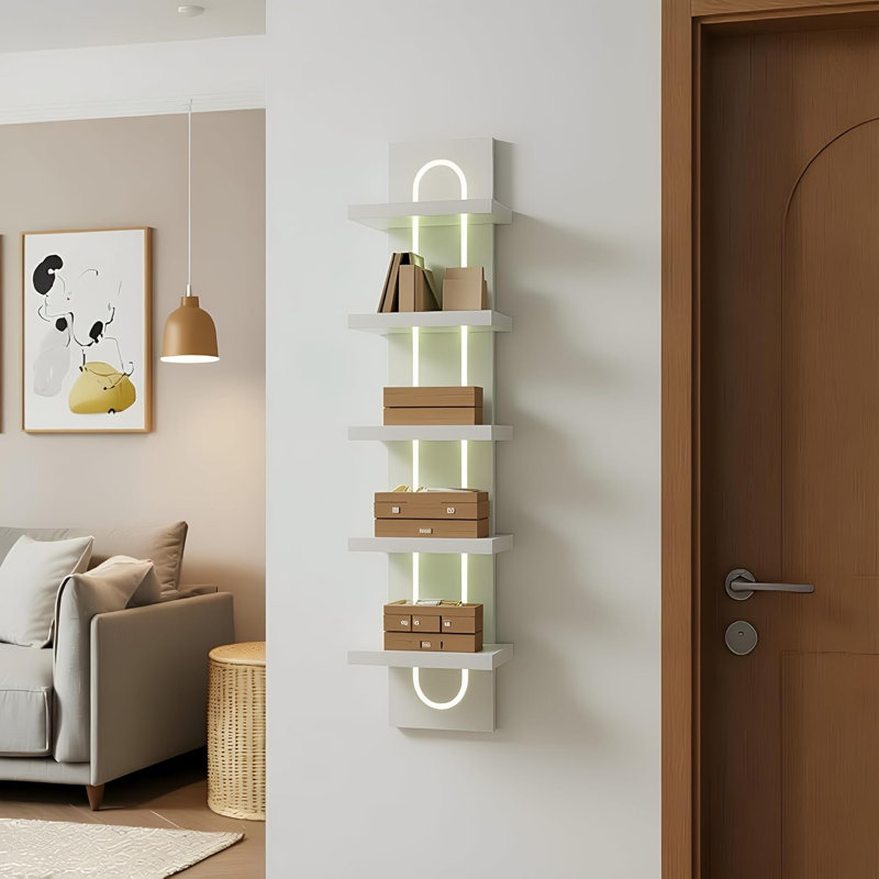 5 Tier Wall Floating shelf with Lights