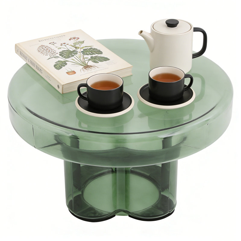 Round Glass Side Table, Green