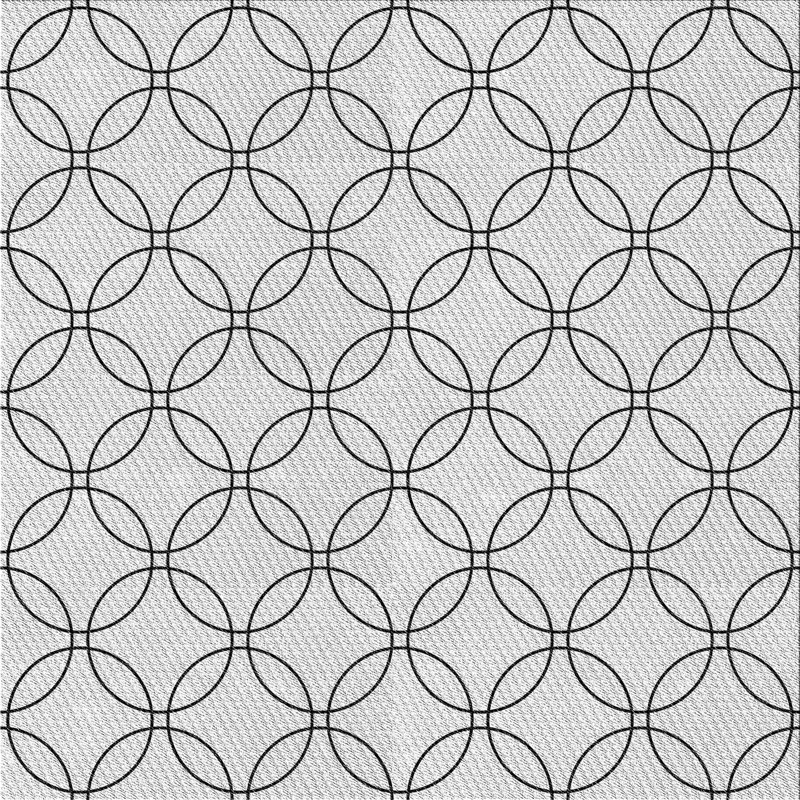 Tapis noir à motifs géométriques, Carré 6 pi