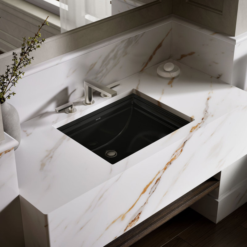 Memoirs® Vitreous China Rectangular Undermount Bathroom Sink with Overflow, Black