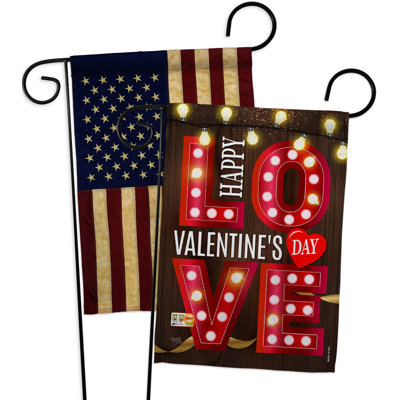 Lightful Valentine Love 2-Sided Polyester 18 x 13 in. Garden Flag