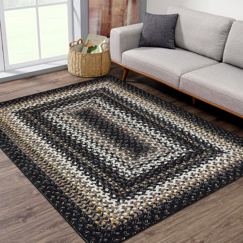 Machine Washable Area Rugs with Non-Slip Backing for Hallway Living Room Bedroom Kitchen and Laundry Room Vintage Carpet Low Pile Rug