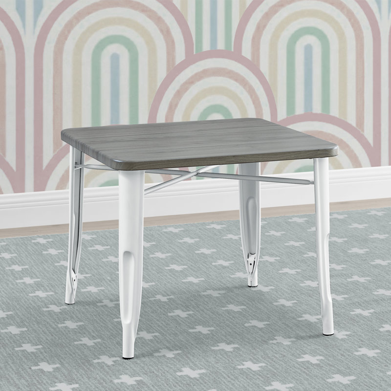 Table de jeu Bistro Kids, Panneau de grange blanc / gris