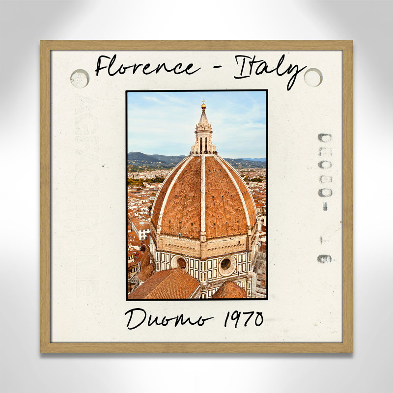 Florence Florence - Reproduction Duomo par Susan Jill, Papier avec cadre naturel naturel, H 23,5 po x l 23,5 po x P 0,75 po