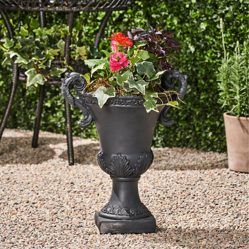 Charmant pot à fleurs en oxyde de magnésium pour toutes sortes de plantes, Noir