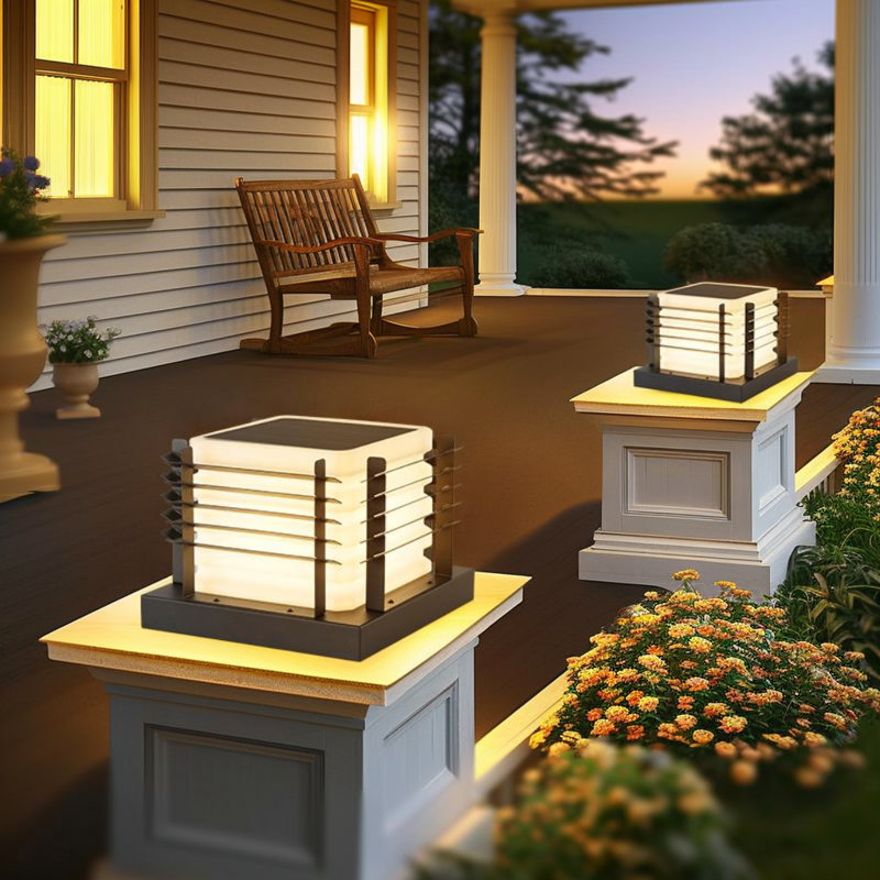 Dimmable Solar-Powered Integrated LED Post Light