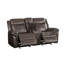 Causeuse inclinable avec accoudoirs coussinés de 79,6 po, canapé en cuir, canapé rembourré et canapé d'appoint moderne-51671711