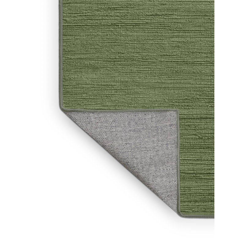 Machine Washable Solid Green Area Rug, Square 7'