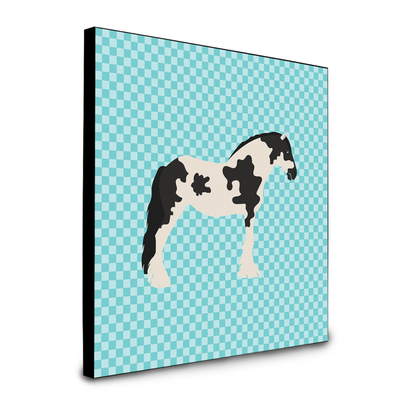 « cyldesdale cheval check », art encadré Pisa, bleu
