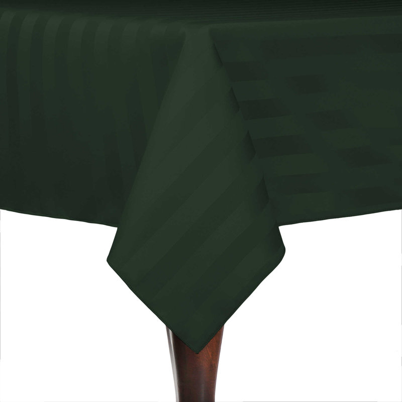 Ultimate Textile Satin Stripe Rectangular Tablecloth, Hunter, 120" x 54", 1