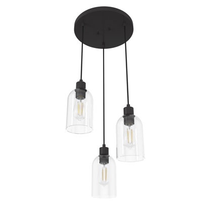 Lochemeade 3 Light Round Cylinder Cluster Pendant