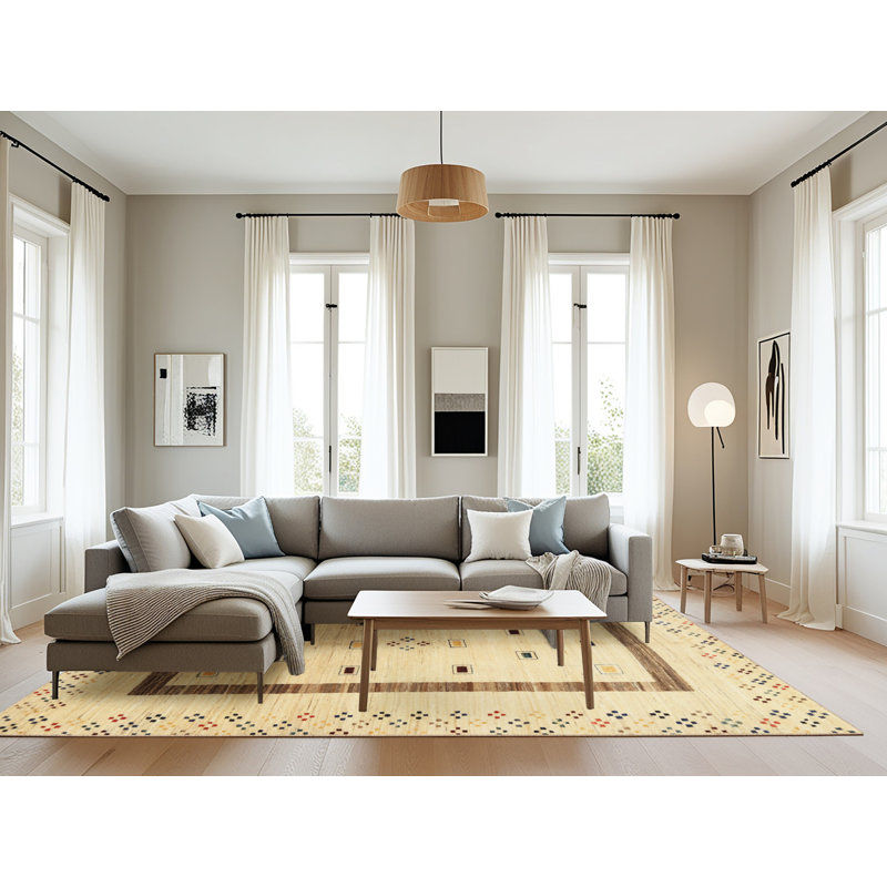 Tapis brun/vert/gris zone contemporaine, Rectangle 8 pi x 12 pi