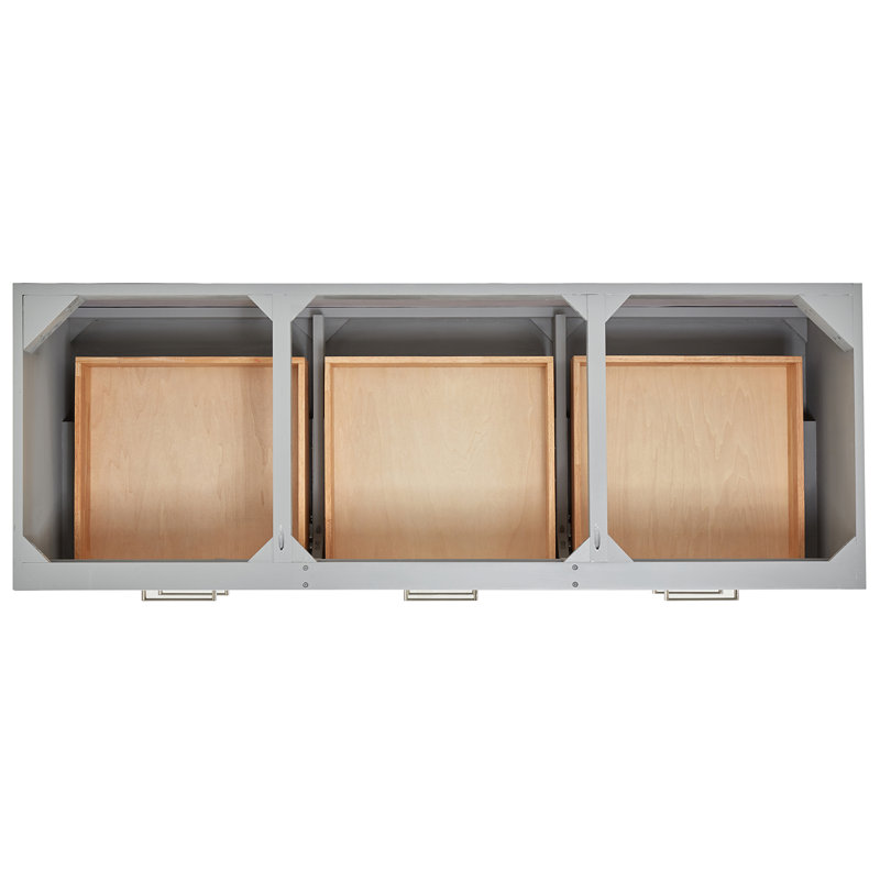 4_ARIEL Hutton 60 Single Sink Bathroom Vanity with Carrara White Quartz, 60", Brushed Nickel, Gray