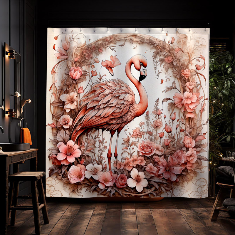 Rideau de douche Slami Flamingo
