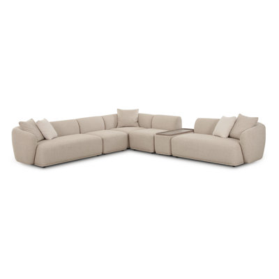 Colvins Sylvie Cream Boucle 6-Piece Large Sectional