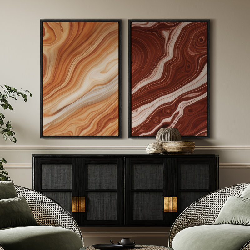 Art mural encadré sur toile, rétro muraux abstraits pour chambre à coucher, Noir, H 24 po x l 16 po