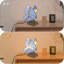 Lampe de table vintage en verre coloré style papillon Tiffany en laiton antique