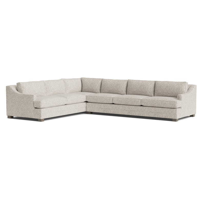 Keaton Slope Arm Without Nails Right Arm Sectional, Marshmallow - Toast, Driftwood