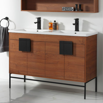 Tortola 47.24'' Double Bathroom Vanity with Ceramic Top