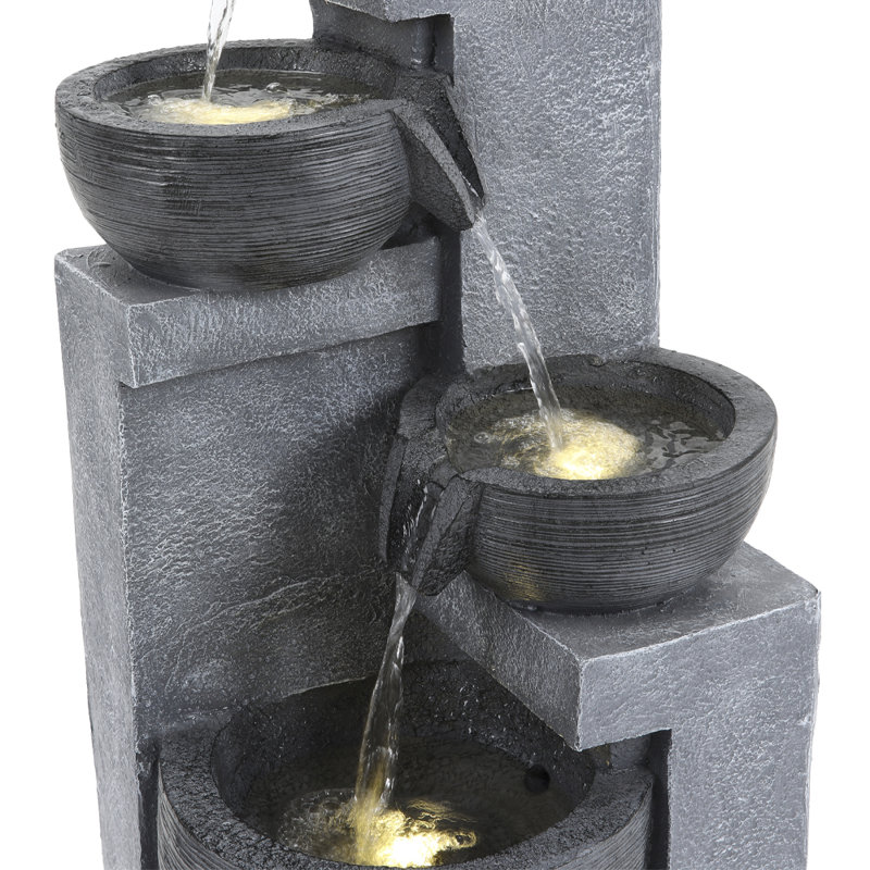 Outdoor Cascade Fountain with Lights