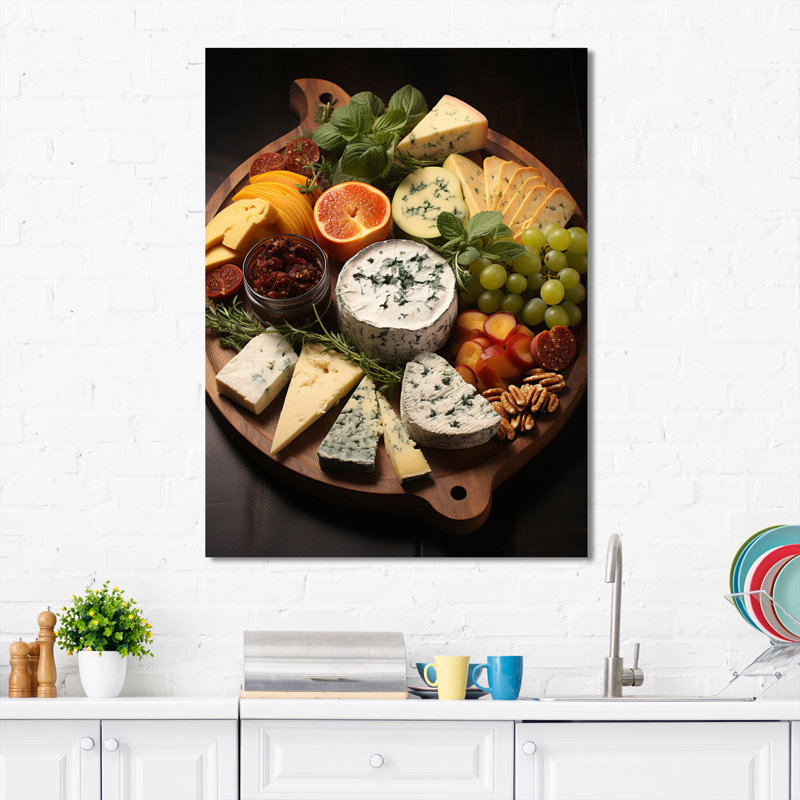 «Food Gourmet Cheese Board I», reproduction sur toile, H 32 po x l 16 po x P 1 po, Toile tendue