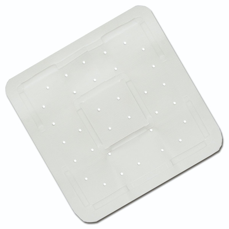Rubber Non-Slip Shower Mat, White