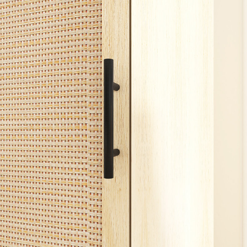 Armoire d'angle en rotin 15,75 "avec 2 tablettes réglables