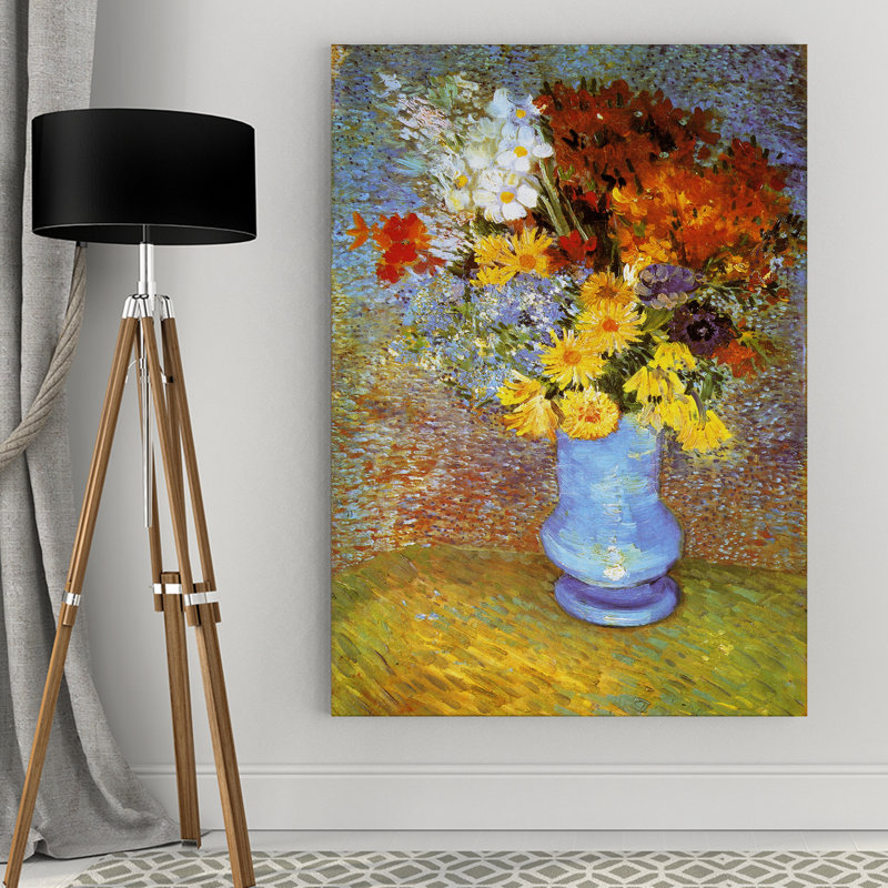 « vase of fleur » par vincent van gogh, reproduction de peinture, H 24 po x l 36 po x P 1,5 po