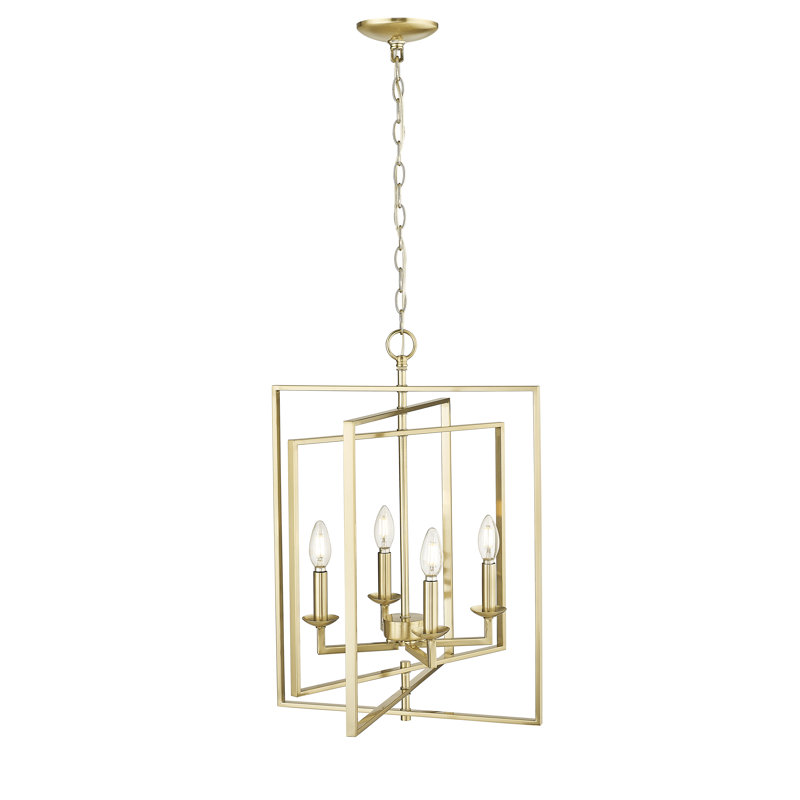 Luminaire suspendu rectangulaire 4 lumières Yehiel