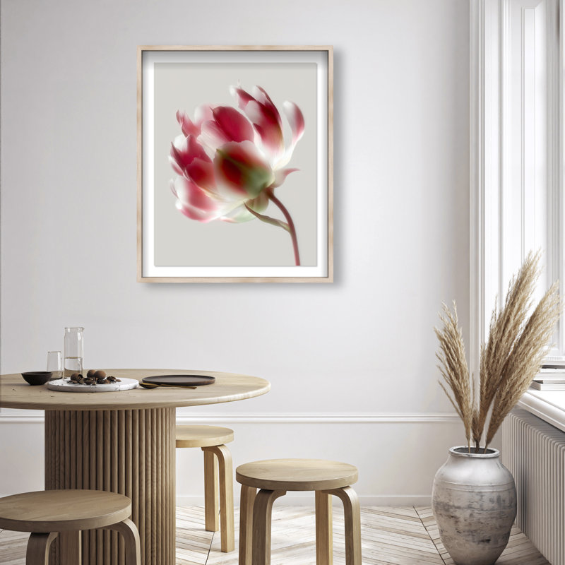 Crimson Core I Shadowbox Floral & Botanical Print by Oliver Gal, Black Frame, 16 x 20, 31.5"H x 37.5"W, Natural Oak Shadowbox