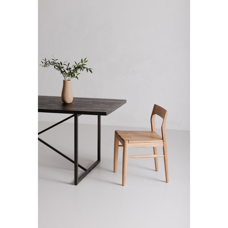Krieger Solid Wood Slat Back Side Chair, Natural
